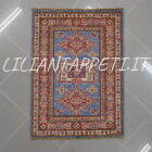 Scendiletti orientali kazak azzurri disegno geometrico 90x60 cm