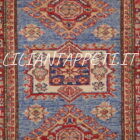 Scendiletti orientali kazak azzurri disegno geometrico 90x60 cm