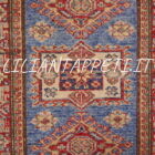 Scendiletti orientali kazak azzurri disegno geometrico 90x60 cm