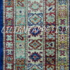 tappeto moderno kazak fondo blu da salotto in lana 222x164 cm