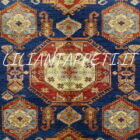 tappeto moderno kazak fondo blu da salotto in lana 222x164 cm