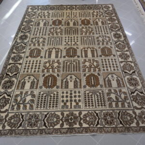 tappeto persiano bakhtiari a formelle da salotto con le lane non tinte e colori naturali