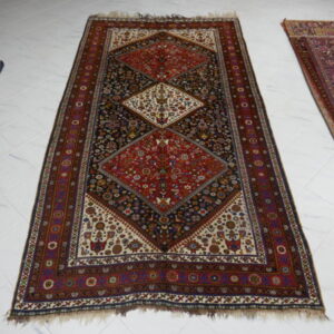 antico tappeto persiano gashgai da salotto con il disegno minuto
