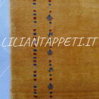 tappeto persiano moderno gabbeh gashgai kashkuli fondo giallo ocra in lana 198x144 cm