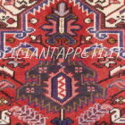 tappeto persiano Heriz da sala geometrico fondo rosso 295x202 cm in lana