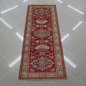 tappeto fondoletto kazak afghano fondo rosso