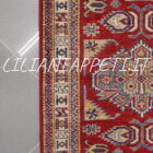 tappeto fondoletto kazak afghano fondo rosso 196x77 cm