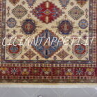 tappeto orientale afghano kazak da sala fondo avorio 295x197 cm in lana