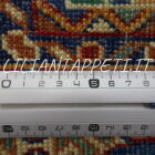 tappeto orientale afghano kazak fondo verde in lana 182x119 cm