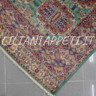 tappeto orientale afghano kazak fondo verde in lana 182x119 cm