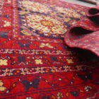 tappeto afghano bukhara turcomanno da salotto rosso blu 283x202 cm in lana