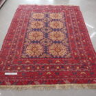 tappeto afghano bukhara turcomanno da salotto rosso blu 283x202 cm in lana