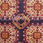tappeto afghano bukhara turcomanno da salotto rosso blu 283x202 cm in lana