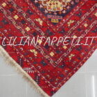tappeto afghano bukhara turcomanno da salotto rosso blu 283x202 cm in lana