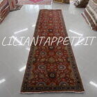 tappeto passatoia persiana tabriz grande fondo rosso mattone senza il medaglione 460x120 cm