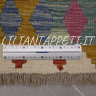 kilim afghano da salotto multicolore in lana 238x187 cm