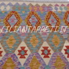 kilim afghano da salotto multicolore in lana 238x187 cm