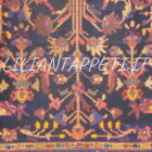 tappeto persiano lilian antico floreale fondo blu 401x173 cm