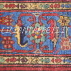tappeto persiano lilian antico floreale fondo blu 401x173 cm