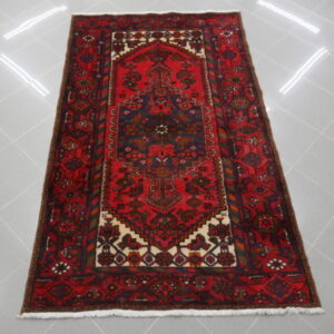 tappeto persiano zanjan da salotto rosso caldo