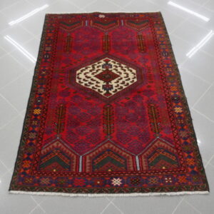 tappeto persiano zanjan da salotto rosso caldo