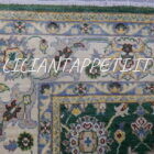 tappeto afghano ziegler fondo verde da salotto in lana 246x175 cm