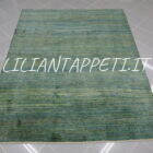 tappeto persiano Gabbeh gashgai fondo verde da salotto lana su lana 220x175 cm