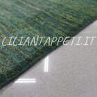 tappeto persiano Gabbeh gashgai fondo verde da salotto lana su lana 220x175 cm