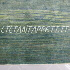 tappeto persiano Gabbeh gashgai fondo verde da salotto lana su lana 220x175 cm