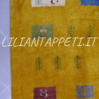 tappeto persiano Gabbeh gashgai fondo giallo in lana 224x167 cm