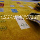 tappeto persiano Gabbeh gashgai fondo giallo in lana 224x167 cm