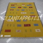 tappeto persiano Gabbeh gashgai fondo giallo in lana 224x167 cm