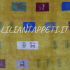 tappeto persiano Gabbeh gashgai fondo giallo in lana 224x167 cm