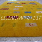 tappeto persiano Gabbeh gashgai fondo giallo in lana 224x167 cm