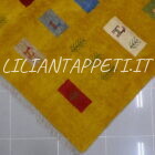 tappeto persiano Gabbeh gashgai fondo giallo in lana 224x167 cm