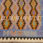 kilim afghano da salotto multicolore in lana 238x174 cm