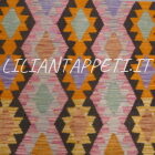 kilim afghano da salotto multicolore in lana 238x174 cm