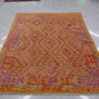 kilim orientale afghano da salotto color arancione