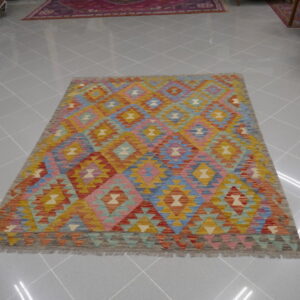 kilim afghano da salotto multicolore