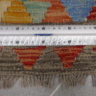 kilim afghano da salotto multicolore in lana 190x158 cm