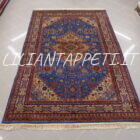 tappeto cinese khotan da salotto fondo azzurro in lana 285x179 cm
