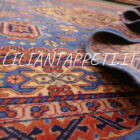 tappeto cinese khotan da salotto fondo azzurro in lana 285x179 cm
