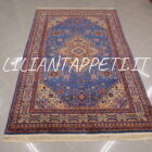 tappeto cinese khotan da salotto fondo azzurro in lana 285x179 cm