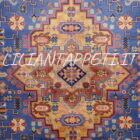 tappeto cinese khotan da salotto fondo azzurro in lana 285x179 cm