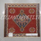 Piccolo Tappeto persiano Gashgai Kashkuli fondo rosso mattone lana su cotone 62x65 cm
