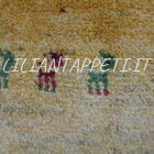 tappeto persiano moderno Gabbeh gashgai fondo giallo da salotto in lana 236x195 cm