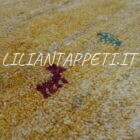 tappeto persiano moderno Gabbeh gashgai fondo giallo da salotto in lana 236x195 cm