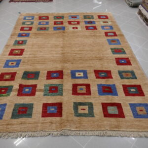 tappeto persiano Gabbeh gashgai fondo beige da salotto