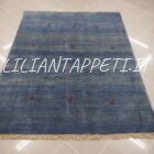 tappeto persiano Gabbeh gashgai fondo azzurro da salotto in lana 227x174 cm