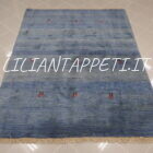 tappeto persiano Gabbeh gashgai fondo azzurro da salotto in lana 227x174 cm